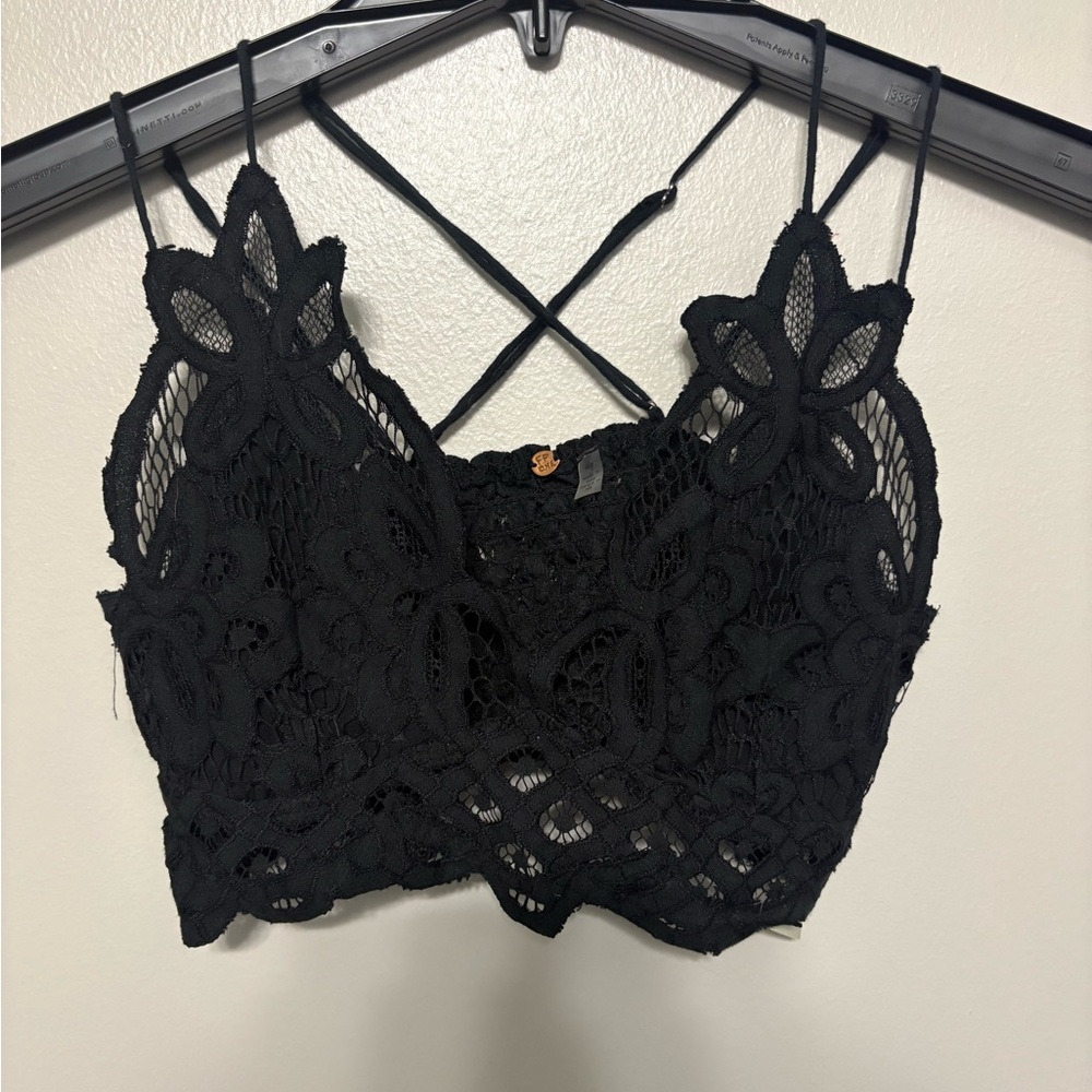 Free People Black Lace Bralette